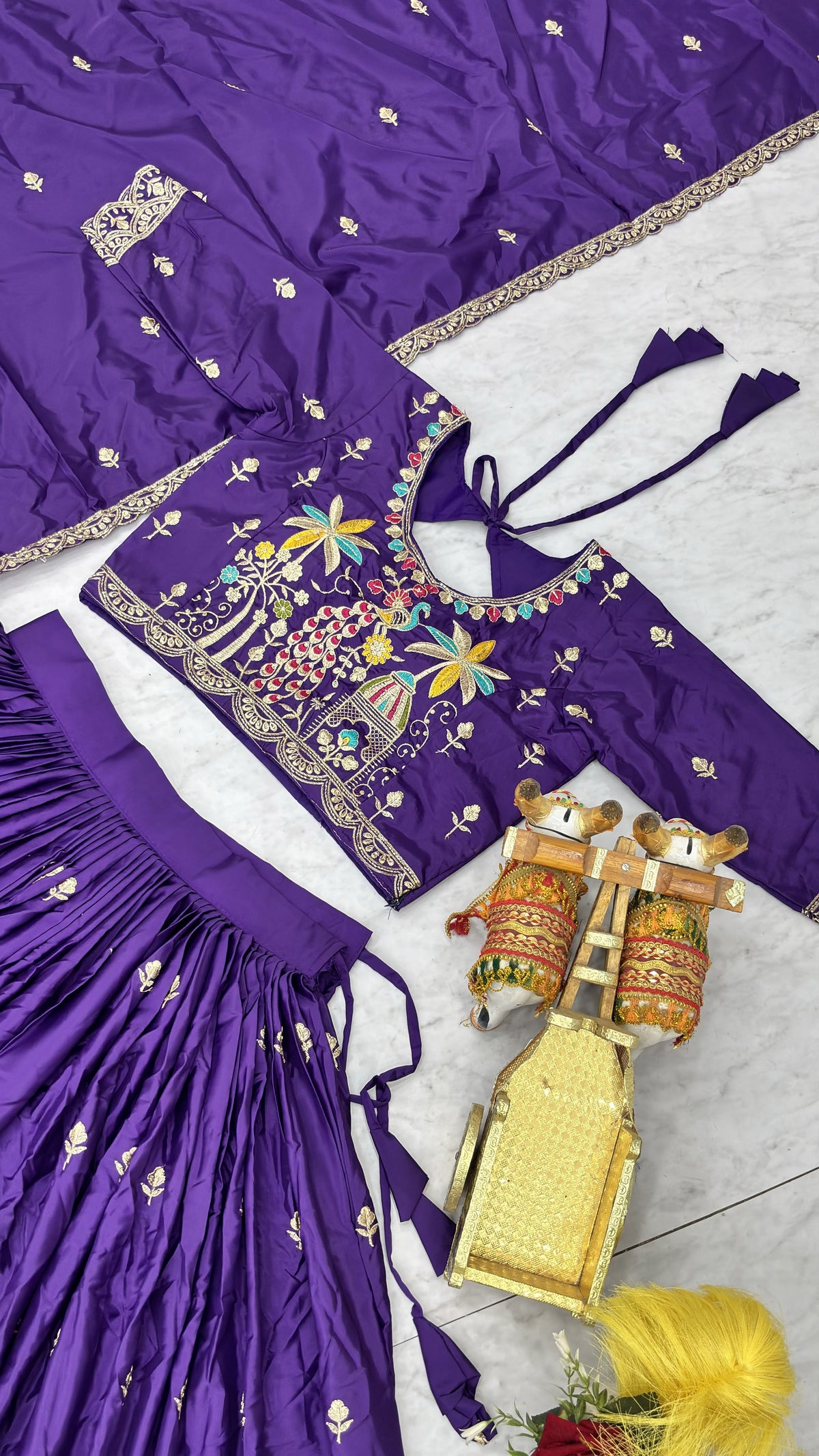 Royal Purple Embroidered Lehenga Choli with Dupatta