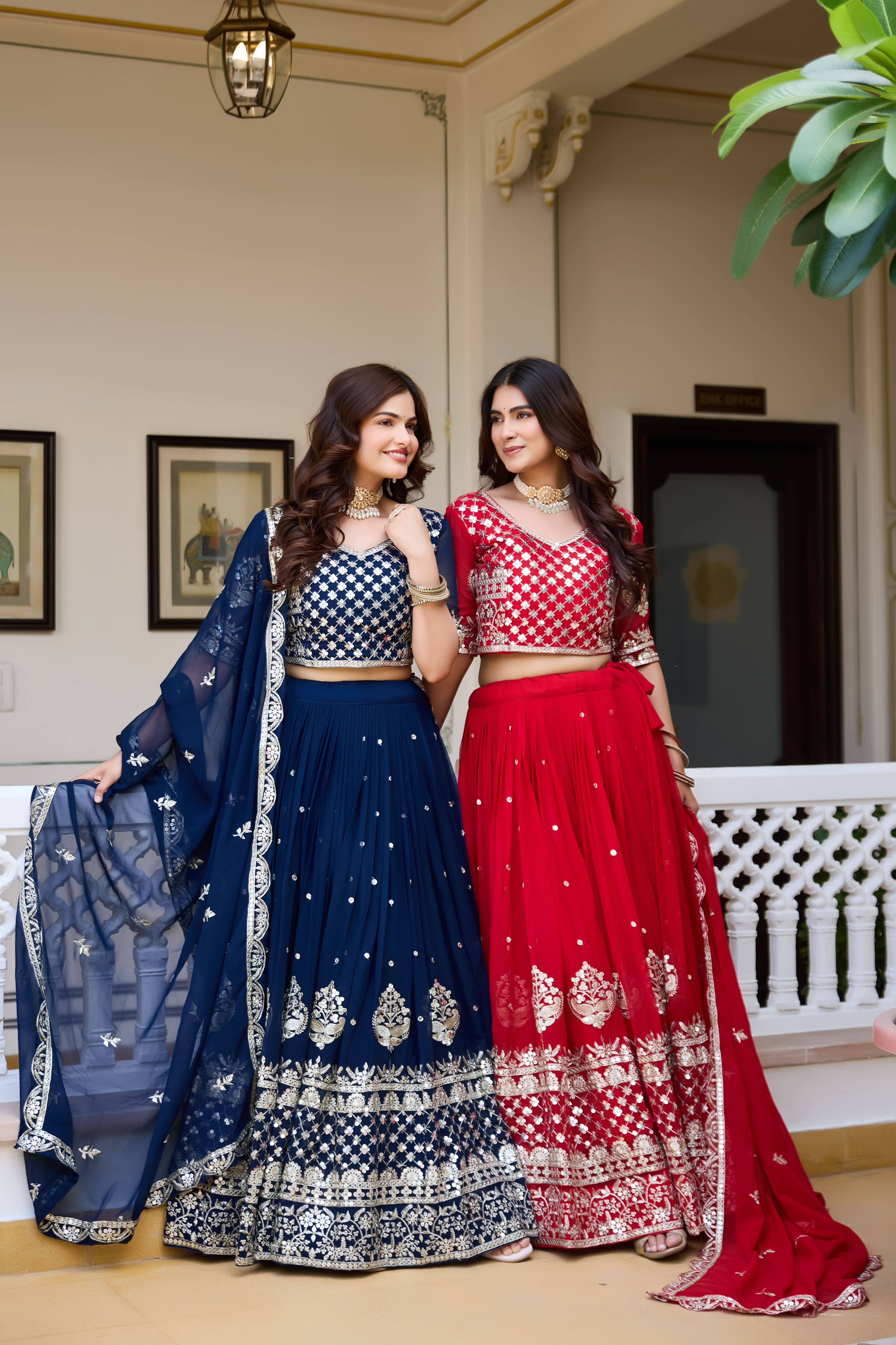 Royal Red Wedding Lehenga Choli with Heavy Sequin Embroidery, Designer Border & Elegant Matching Dupatta