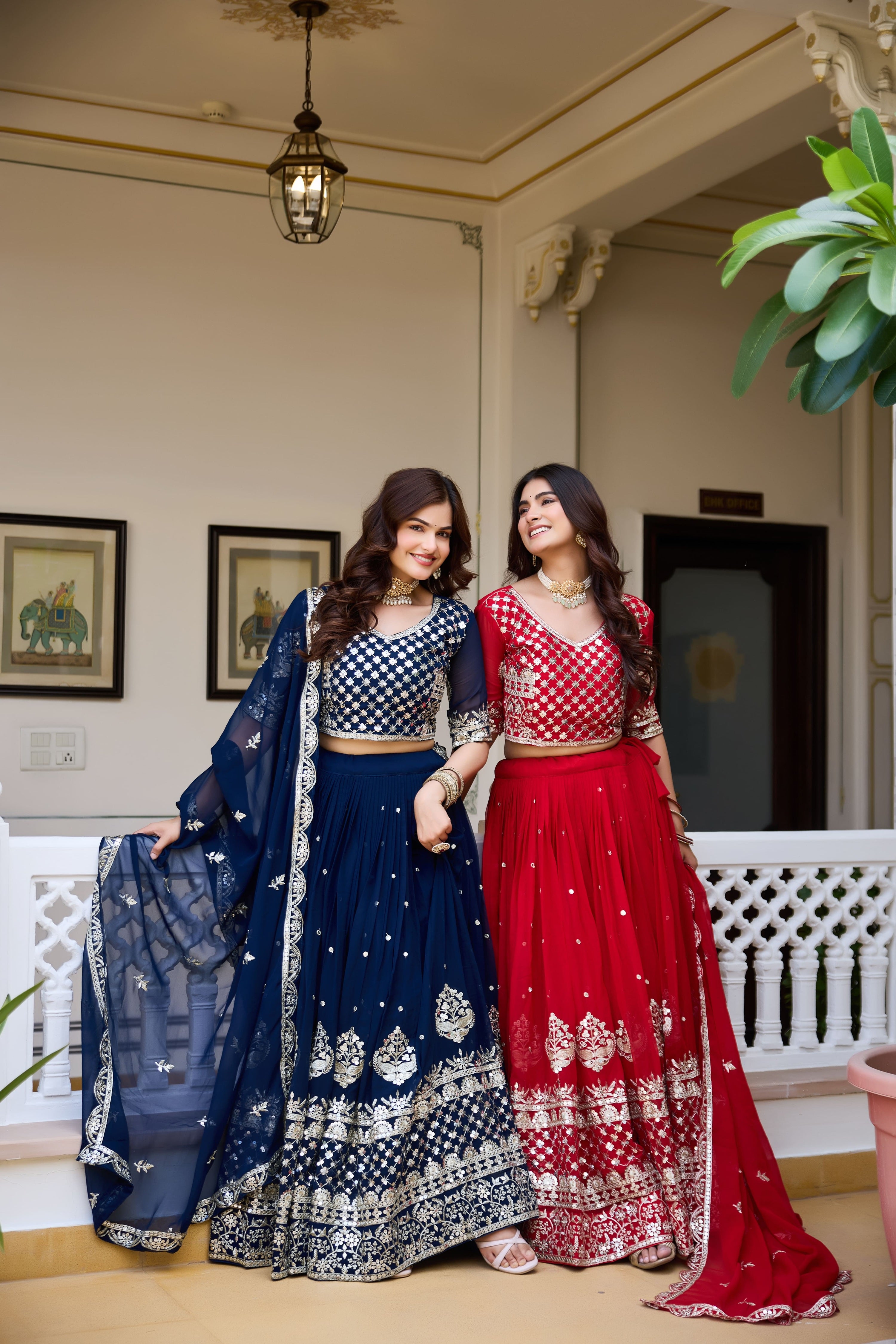 Royal Red Wedding Lehenga Choli with Heavy Sequin Embroidery, Designer Border & Elegant Matching Dupatta