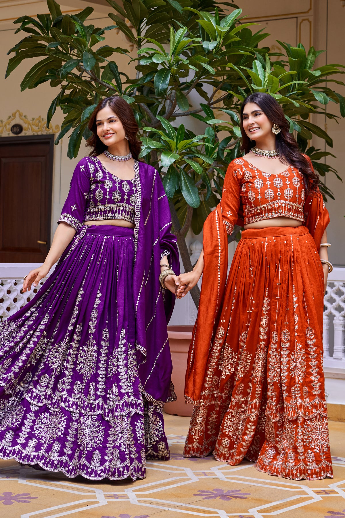 Wedding Special Designer Purple Lehenga Choli with Heavy 7MM Sequin Embroidery & 3.5 Meter Flair